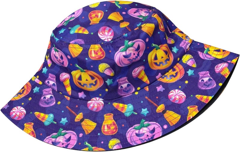 YFBXHSN Cartoon Pumpkin Halloween Bucket Hat Pumpkin Hat Ghost Cap Outdoor for Men Women Beach, Golf, Fishing Hat - Image 2